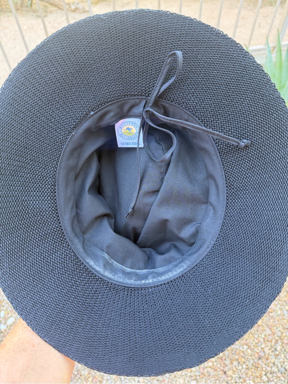 Wallaroo Hat Company Black Victoria Fedora Wide Brim UPF 50+ Sun Hat - Picture 2 of 3